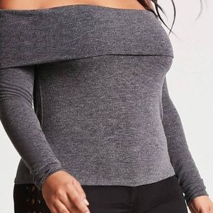 Grey off the shoulder sweater